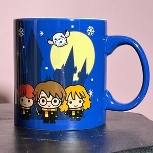 Blue Harry Potter Mug large NWOT - christmas theme